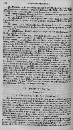 VIII. Pensions-Cassen.