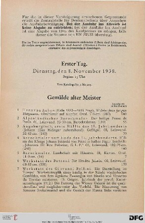 Gemälde alter Meister (Nr. 1-40)