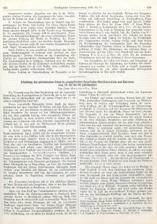 853-858 Erhaltung des pietistischen Erbes in evangelischen Gemeinden Oberösterreichs und Kärntens vom 18. bis ins 20. Jahrhundert