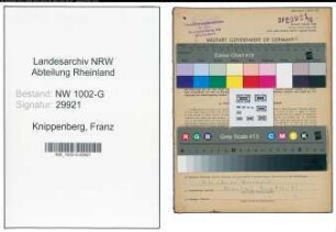 Entnazifizierung Franz Knippenberg, geb. 18.08.1908 (Kapellmeister)
