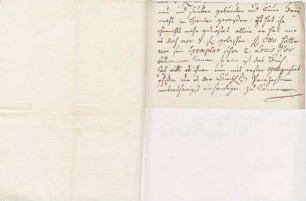 Ende eines Briefs, rückseitig Notizen von Karoline Luises Hand.