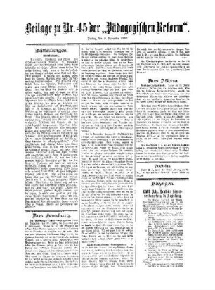 Aus Hamburg : Beilage zu No. 45 der Pädagogischen Reform