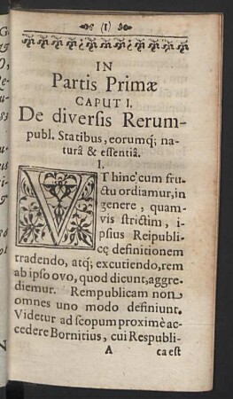 Caput I. De diversis rerum publ. Statibus