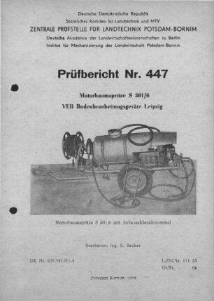 Motorbaumspritze S 301/6