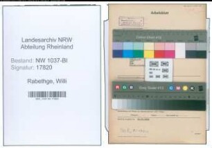 Entnazifizierung Willi Rabethge , geb. 04.06.1903 (Kriminalsekretaer)