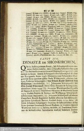 Caput XVII. Dynastae de Shönkirchen