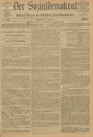 No 44. Donnerstag, 29. Oktober 1885.