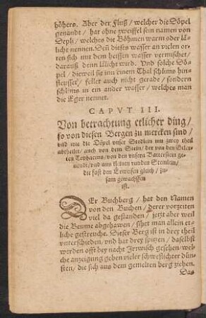 Caput III. Von betrachtung etlicher ding so von diesen Bergen zu mercken sind ...