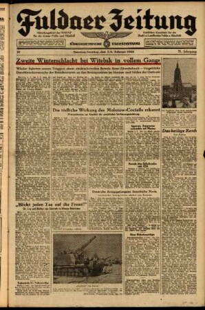 Ausgabe vom Samstag, den 05. Februar 1944.