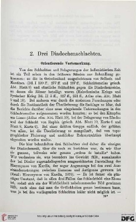 2: Drei Diadochenschlachten. Orientierende Vorbemerkung