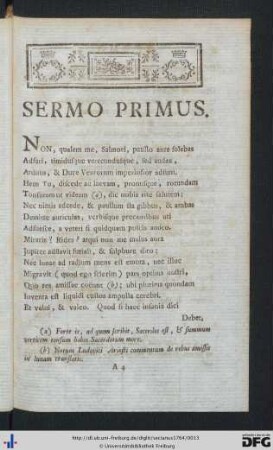 Sermo Primus.