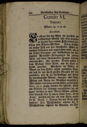 Concio VI. Textus: Marc 14. v. 55 - 61.