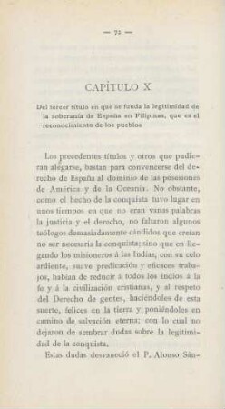 Capítulo X. Del tercer título en que se funda la gegitimidad de la soberanía de Espana en Filipinas, ...
