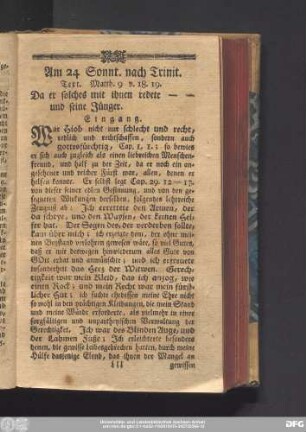 Am 24. Sonnt. nach Trinit. Text. Matth. 9 v. 18. 19.
