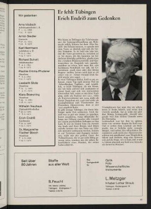 99, Zum Gedenken an Erich Endriß