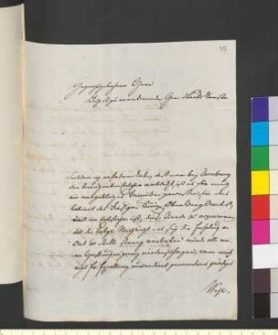 Brief von Witzleben, Georg Hartmann von an Goethe, Johann Wolfgang von