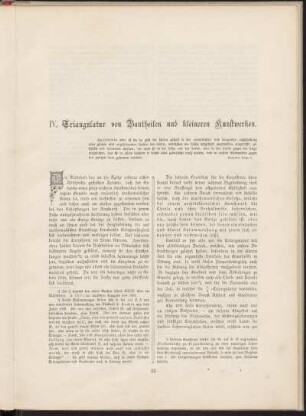 IV. Triangulatur von Bautheilen und kleineren Kunstwerken.