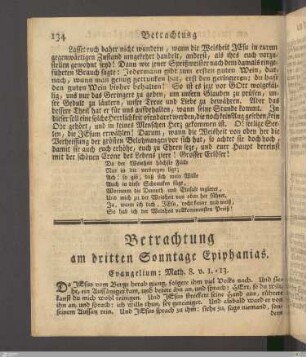 Betrachtung am dritten Sonntage Epiphanias.