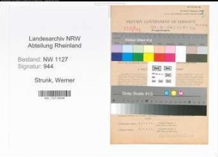 Entnazifizierung Werner Strunk , geb. 24.11.1906 (Knappschaftsinspektor)