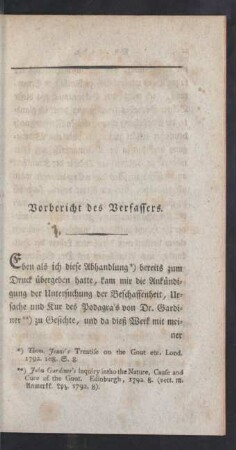 Vorbericht des Verfassers