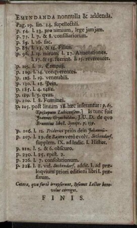 Emendanda nonnulla & addenda