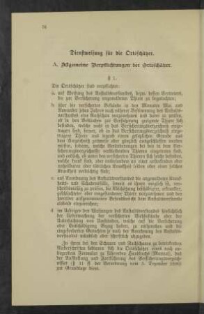 Dienstweisung für die Ortsschätzer.
