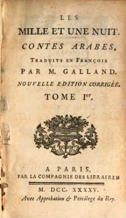 Les Mille Et Une Nuit : Contes Arabes, 1