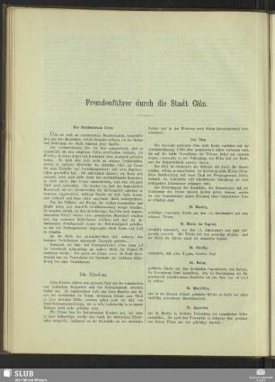 Fremdenführer durch die Stadt Cöln