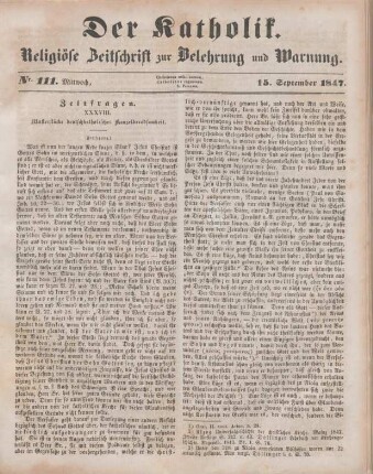 449-452 Zeitfragen : XXXVIII. Musterstücke deutschkatholischer Kanzelberedsamkeit (Fortsetzung)