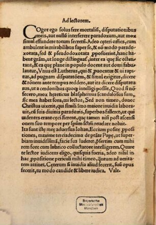 Resolvtio Lvtheriana Svper Propositione Sva Terciadecima De Potestate Papae