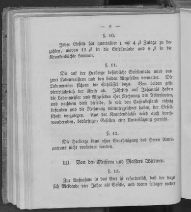 III. Von den Meistern und Meisters Wittwen.