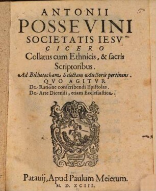 Cicero collatus cum Ethnicis et sacris scriptoribus