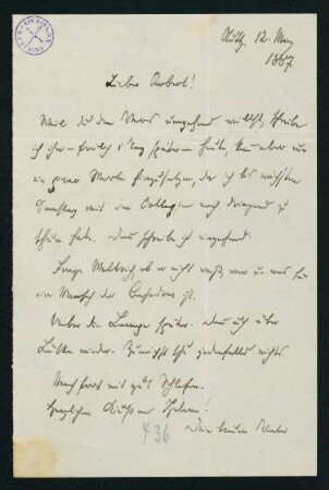 Brief vom 12. März 1887