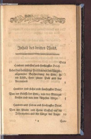Inhalt des dritten Theils