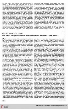 N.F. 11.1931: Der Geist der preussischen Schulreform von ehedem - und heute?
