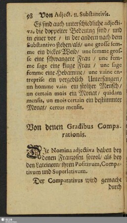 Von denen Gradibus Comparationis