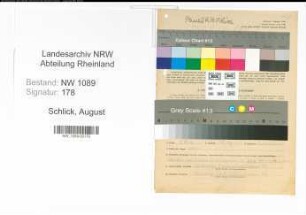 Entnazifizierung August Schlick , geb. 09.07.1900 (Polizeibeamter)