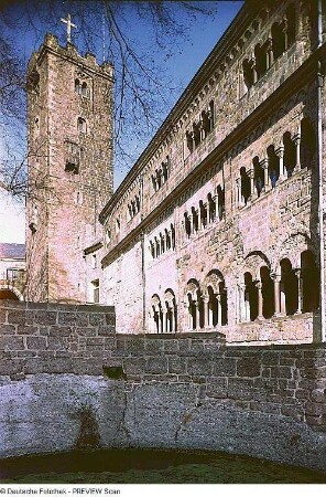 Eisenach. Wartburg, Blick auf den Palas und Bergfried