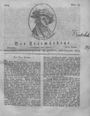 Nro. 15., Sonnabend, den 21. Januar 1809
