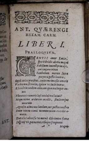 Hexam. Carm. Liber I.