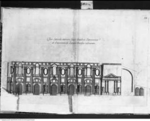 De Basilica et patriarchio lateranensi libri quattuor as Alexandrum VII. Pont Max., Auctore Cesare Raspono eiusdem Basilica CanonicoInnenaufriss des Langhaus von San Giovanni in Laterano nach dem Entwurf Francesco Borrominis - Liber primus, tav. 2: facciata interna parte laterale