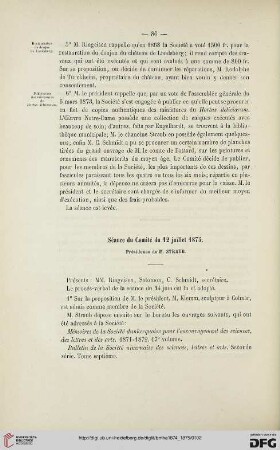 Séance du Comité du 12 juillet 1875