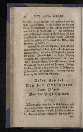 Erstes Kapitel Von dem Substantivo