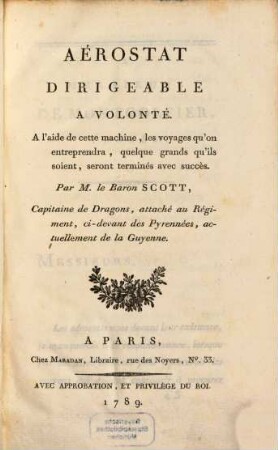 Aérostat dirigeable à volonté