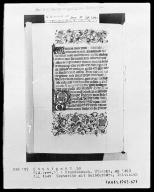 Niederländisches Stundenbuch (Handschrift der Brüder vom gemeinsamen Leben) — ---, Folio 164 versoTextblatt