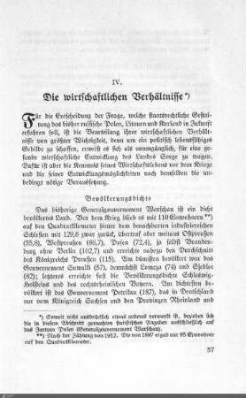 IV. Die wirtschaftlichen Verhältnisse