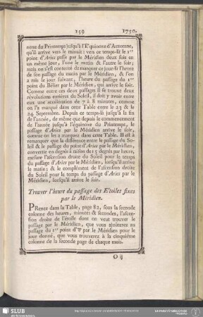 Trouver l'heure du passage des Étoiles fixes par le Méridien
