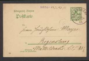 Brief von Gottfried Eigner an Anton Mayer