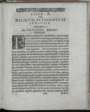 Caput X. De Delictis, Actionibus Et Judiciis.