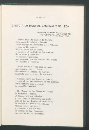 Canto a la Raza de Castilla y de León